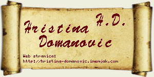 Hristina Domanović vizit kartica